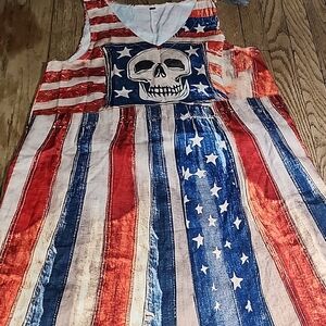 Patriotic Skull Print Dress